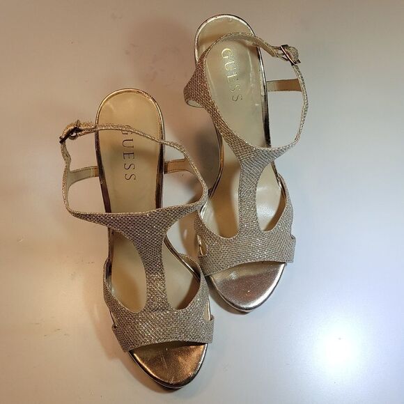 GUESS  HIGH HEEL STILETTOS ANKLE STRAP OPEN TOE WOMEN"S SANDAL - Picture 1 of 12